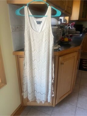 Peruvian Connection Cream Lace Dress, M